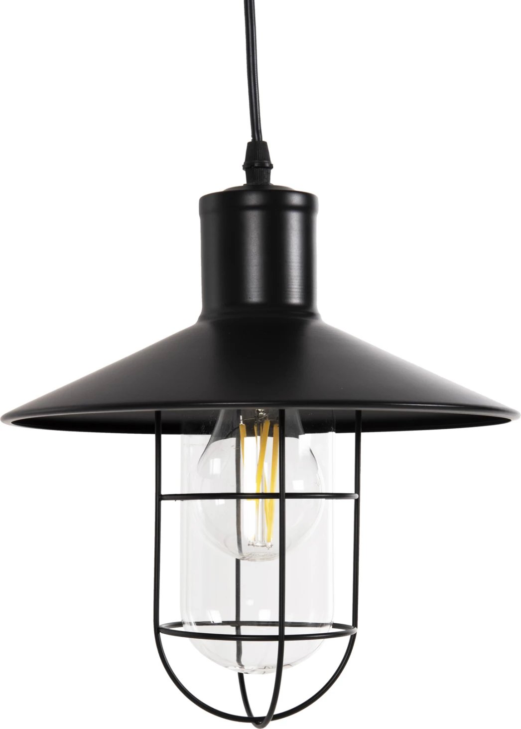Llambë varëse tavani FH4119 metal-qelq, e zezë, Φ26x125H cm Llambë varëse tavani FH4119 metal-qelq, e zezë, Φ26x125H cm