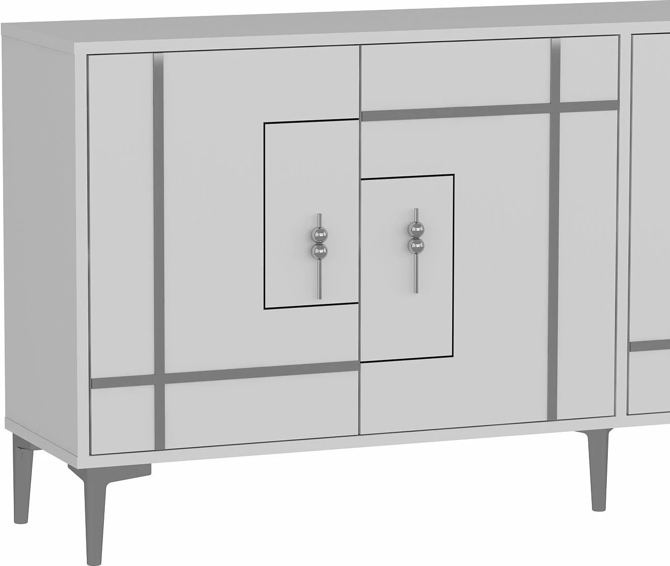 Konsol Skye Decor, e bardhë, argjend