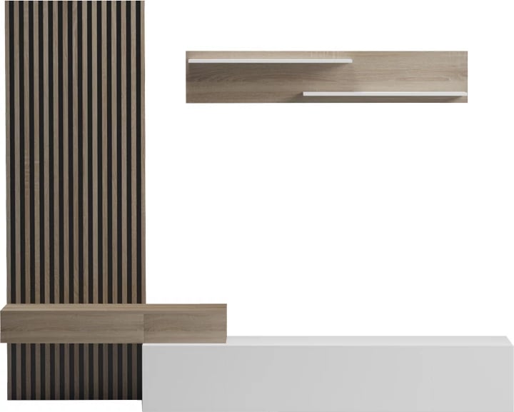 Set për dhomë dite Litende, ngjyrë e bardhë-sonoma, 249.4x42.2x199.5cm