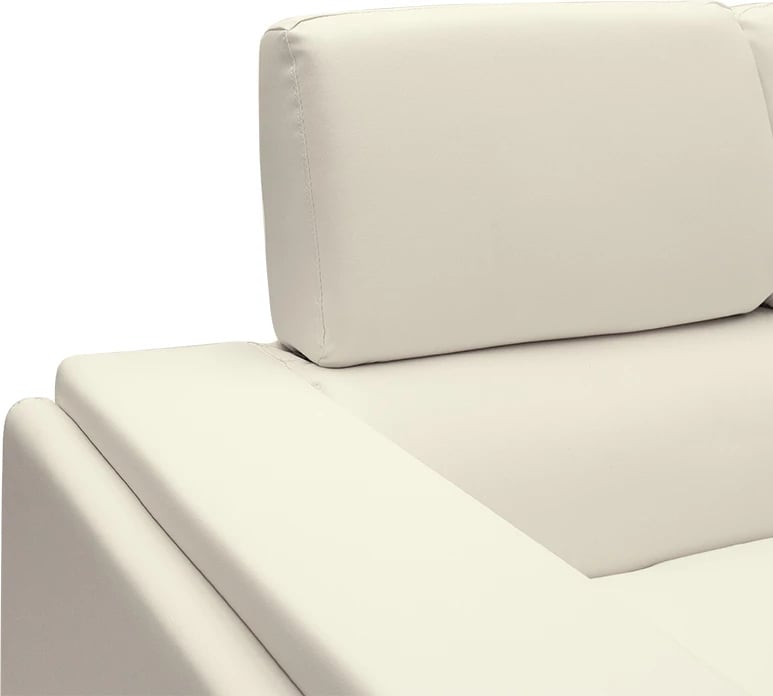 Divan dy vendësh Shea PU fildish-inox 158x80x87cm