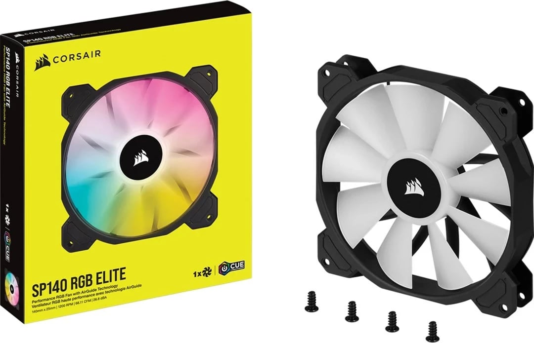 Ventilator për kasë Corsair SP140 RGB ELITE, 14 cm, i zi Ventilator për kasë Corsair SP140 RGB ELITE, 14 cm, i zi