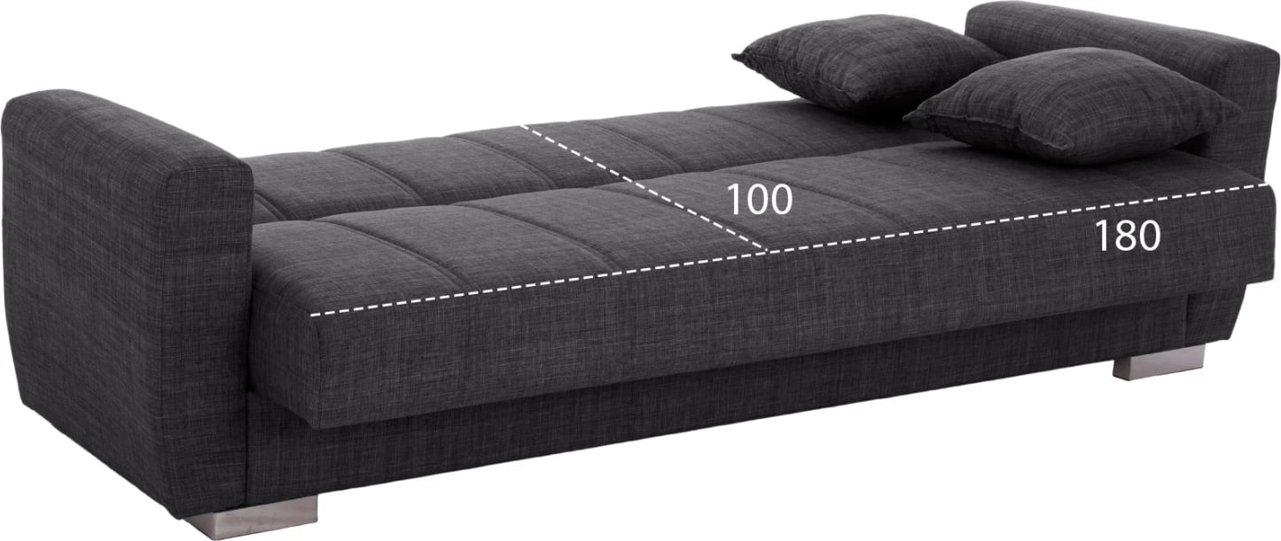 Divan shtrat 3-vendësh, ngjyrë gri, FH3240.03, 215x80x77 cm