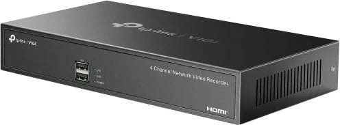 Regjistrues video rrjeti TP-Link VIGI NVR1004H, 4 kanale, 3840 x 2160 piksel, ngjyrë e zezë