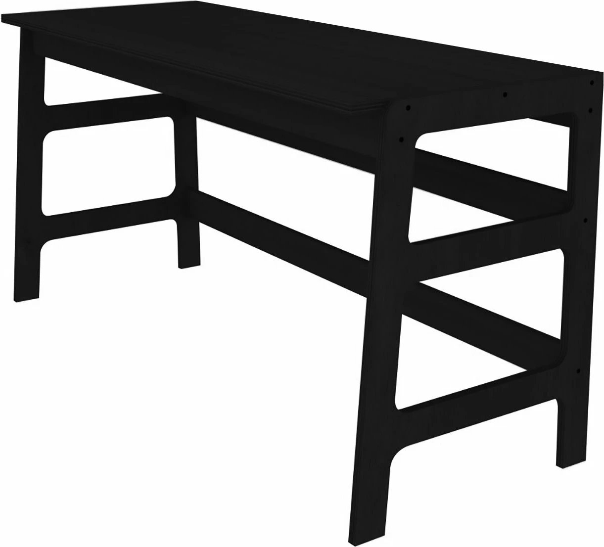 Set tavoline pune me raft librash, ngjyrë e zezë, Skye Decor, CPT4804-150