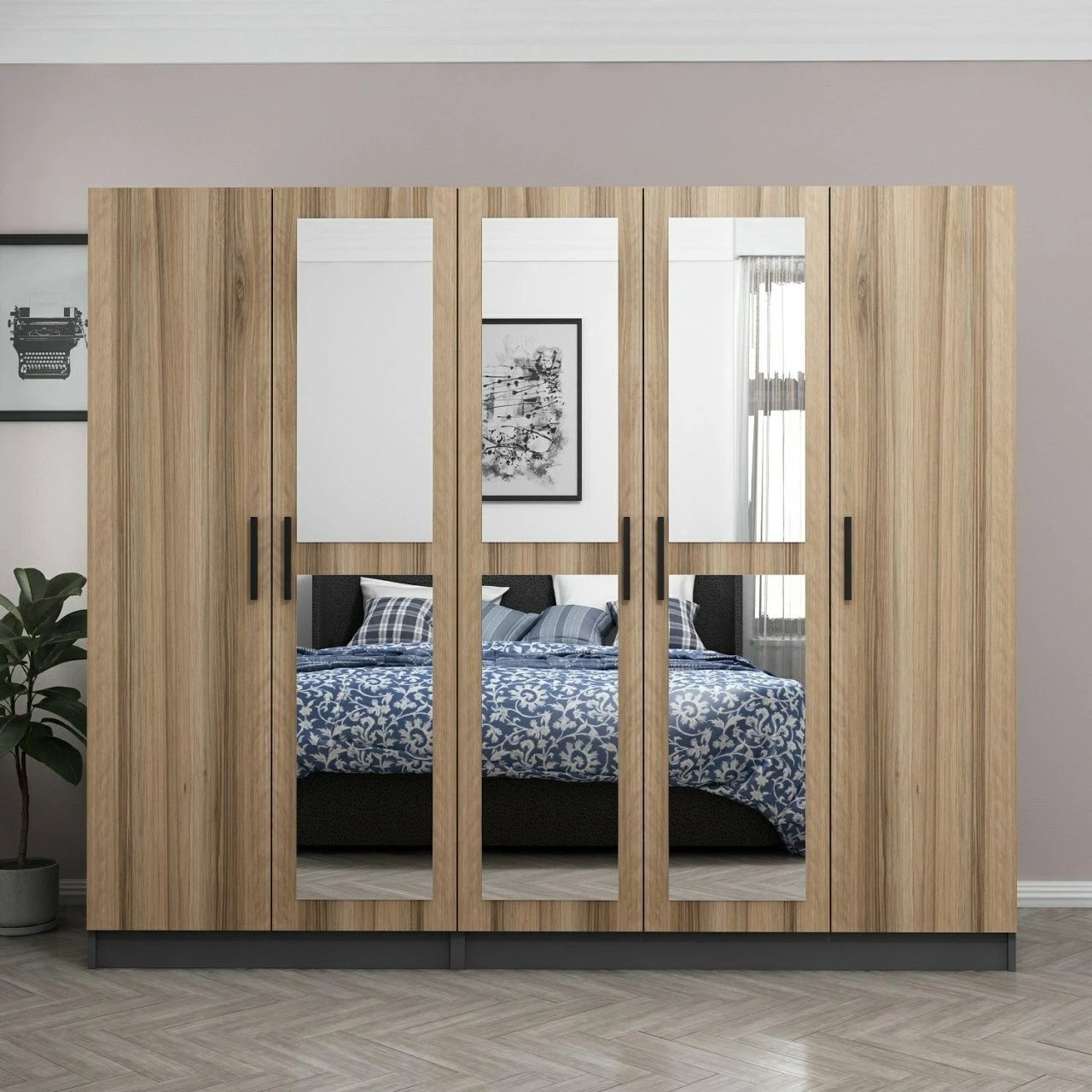 Dollap Skye Decor, ngjyrë dore, 225x190x52cm