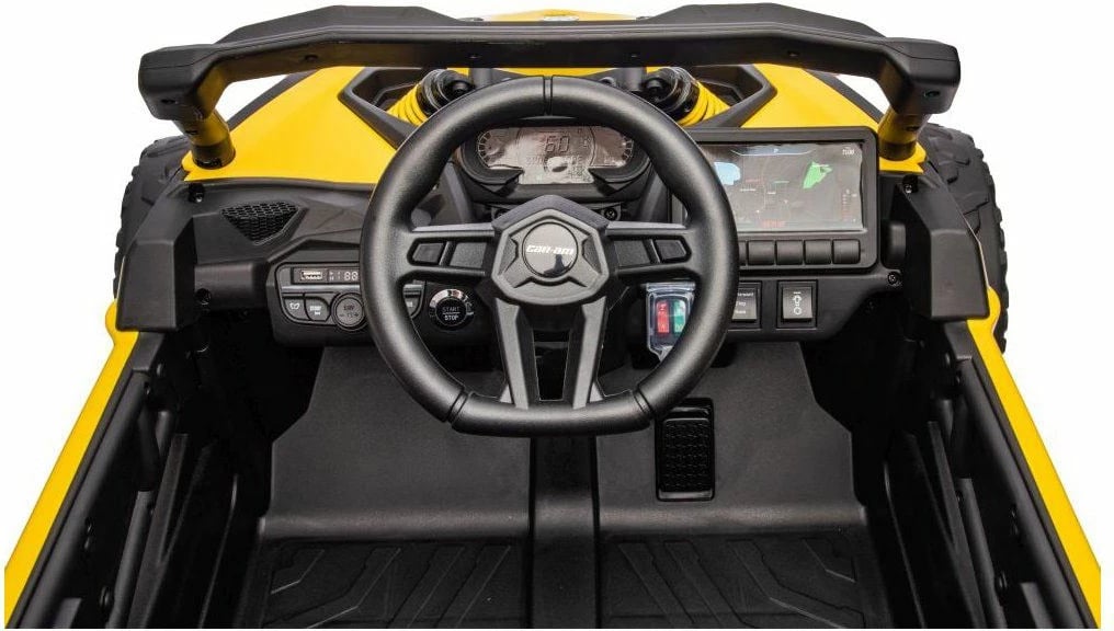 veturë elektrike për fëmijë, BABY MIX, Buggy Hornet, 12V 4.5Ah, 2x25W, MP3/USB/SD/Bluetooth me telekomandë, drita LED, rrota EVA, sedilje lëkure, e verdhë