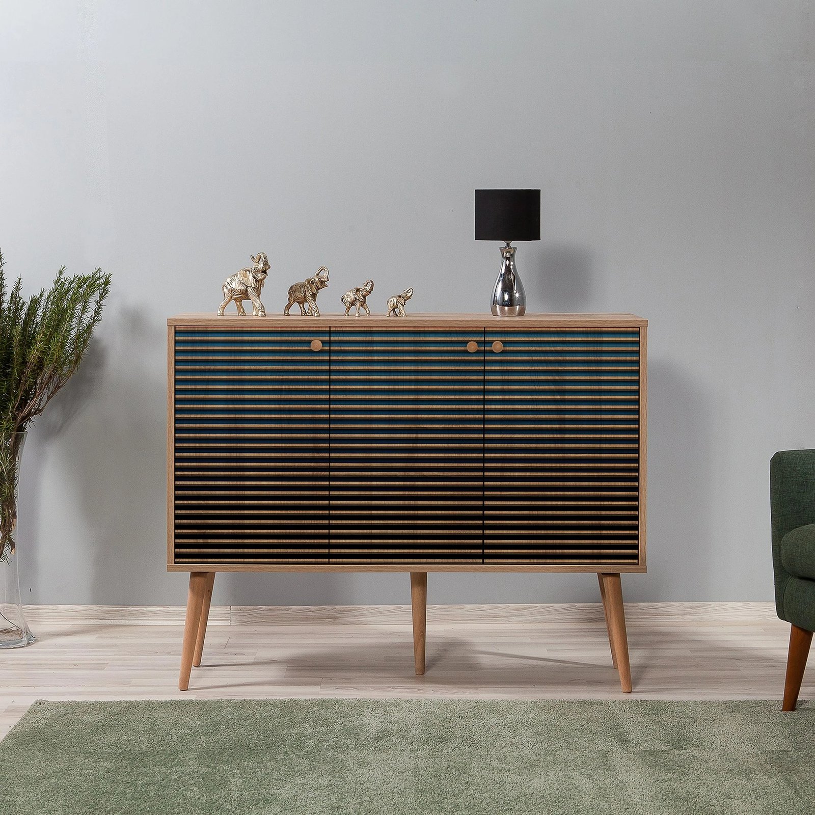 Konsol Hanah Home, Mega-222, ngjyrë lisi Sonoma