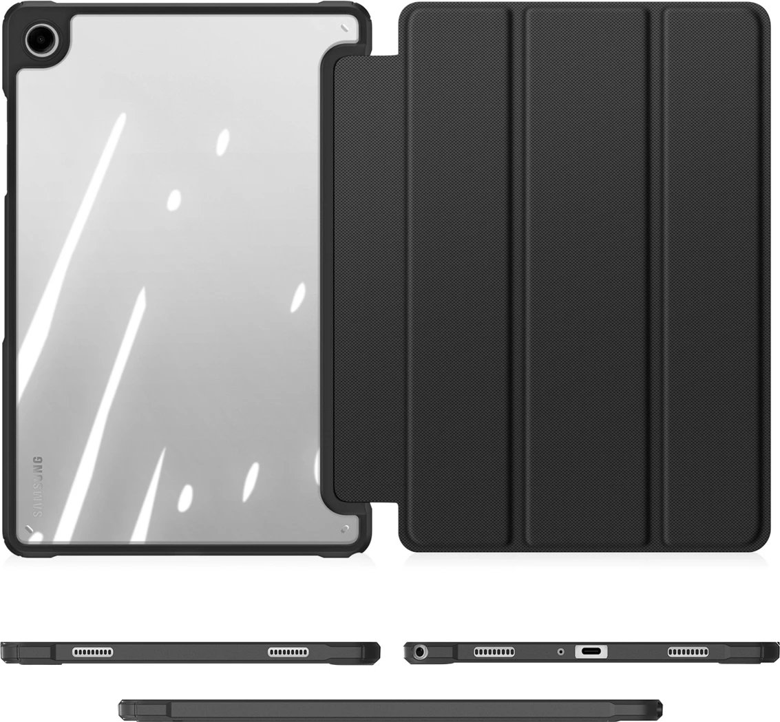 Mbështjellës flip Dux Ducis Toby për tablet Samsung Galaxy Tab A11 Plus/A9 Plus 11, Smart Case me qëndrim dhe auto wake, i zi