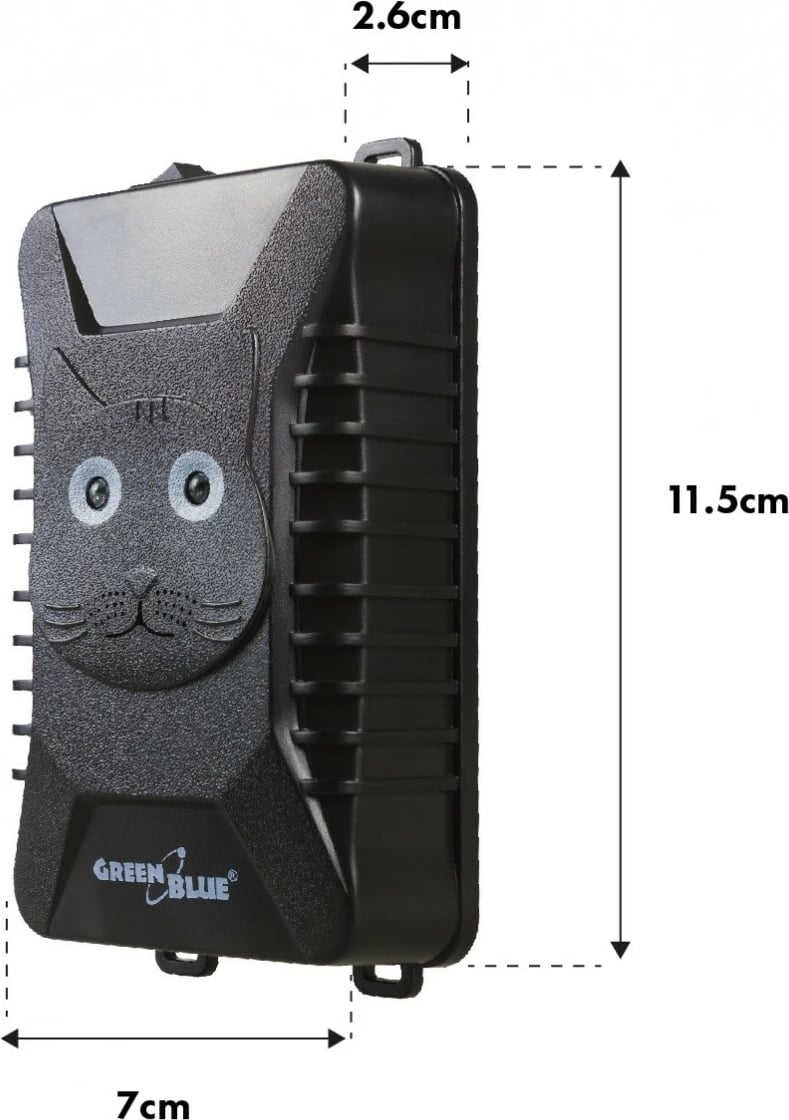 Pajisje larguese brejtësish GreenBlue GB725, me ultratinguj dhe LED, e zezë