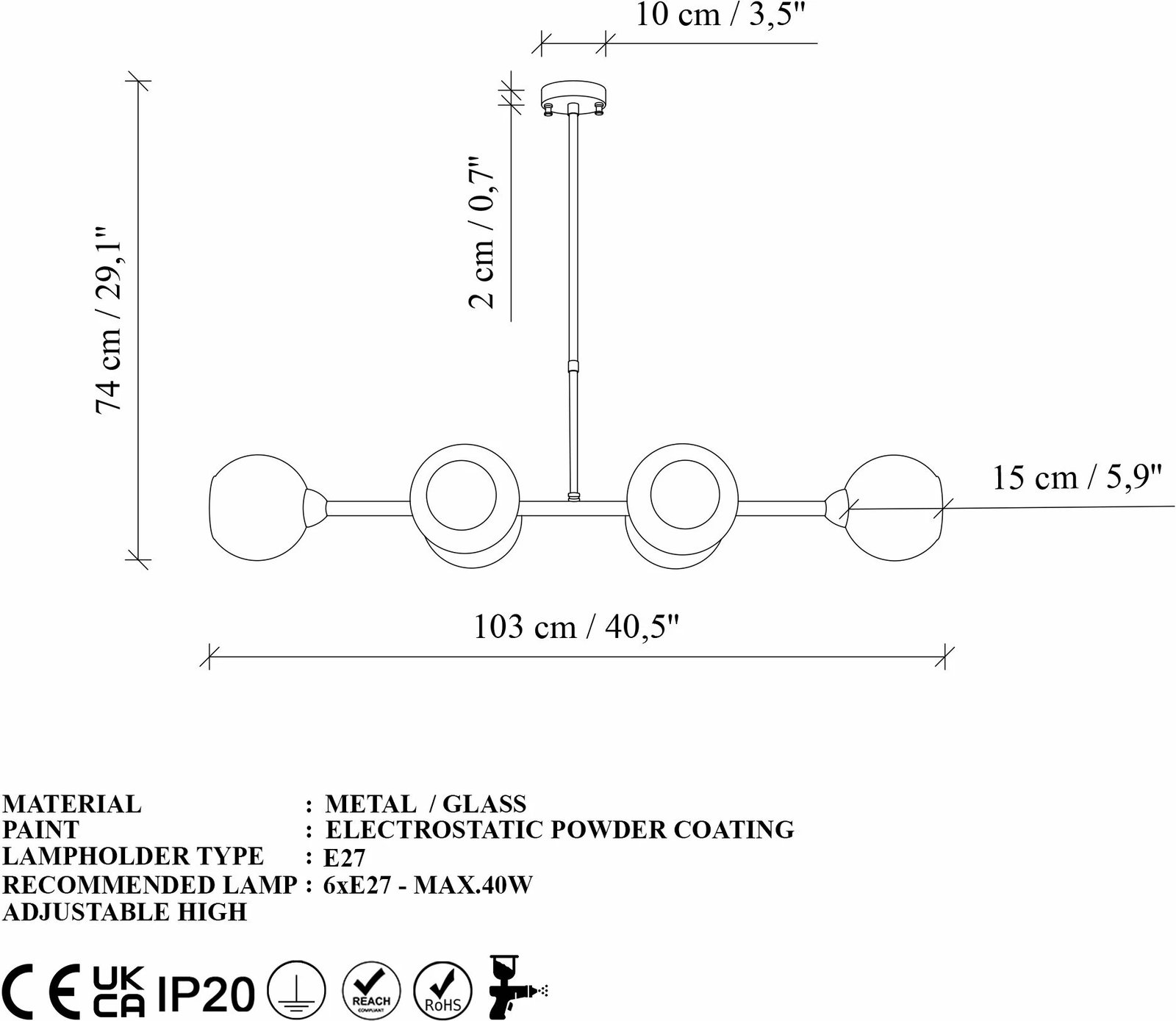 Llambadar Opviq, Benek - 15, rozë dhe ar, 103x40x74 cm Llambadar Opviq, Benek - 15, rozë dhe ar, 103x40x74 cm