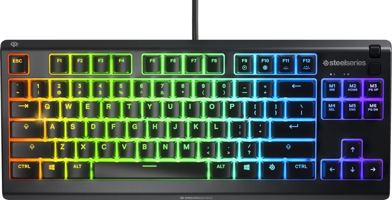 Tastierë SteelSeries Apex 3 TKL US, RGB, e zezë 