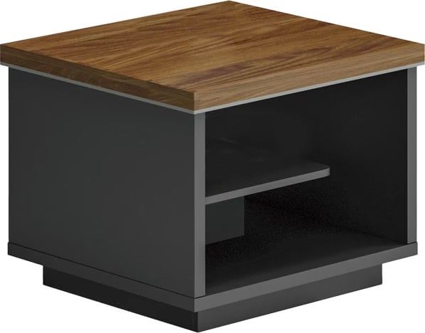 Tavolinë profesionale për zyre Oscar, melaminë, ngjyrë arre-karbon, 60x60x42cm