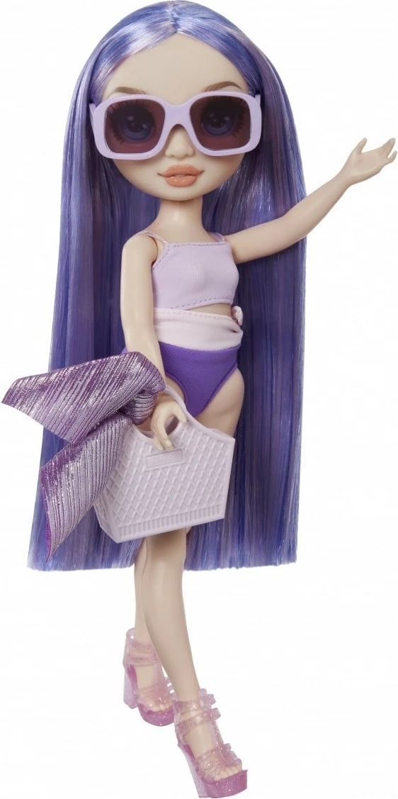 Kukull Rainbow High Swim & Style Violet nga MGA, me aksesorë, për vajza, vjollcë