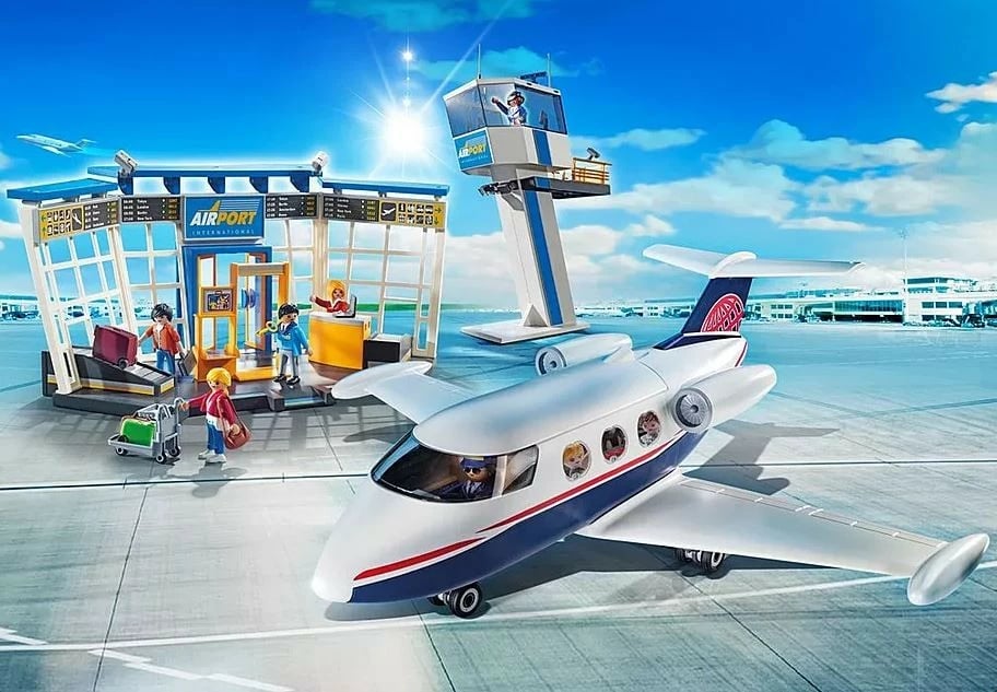 Set figurina Playmobil City Action 71153, Aeroport me Aeroplan, plastikë