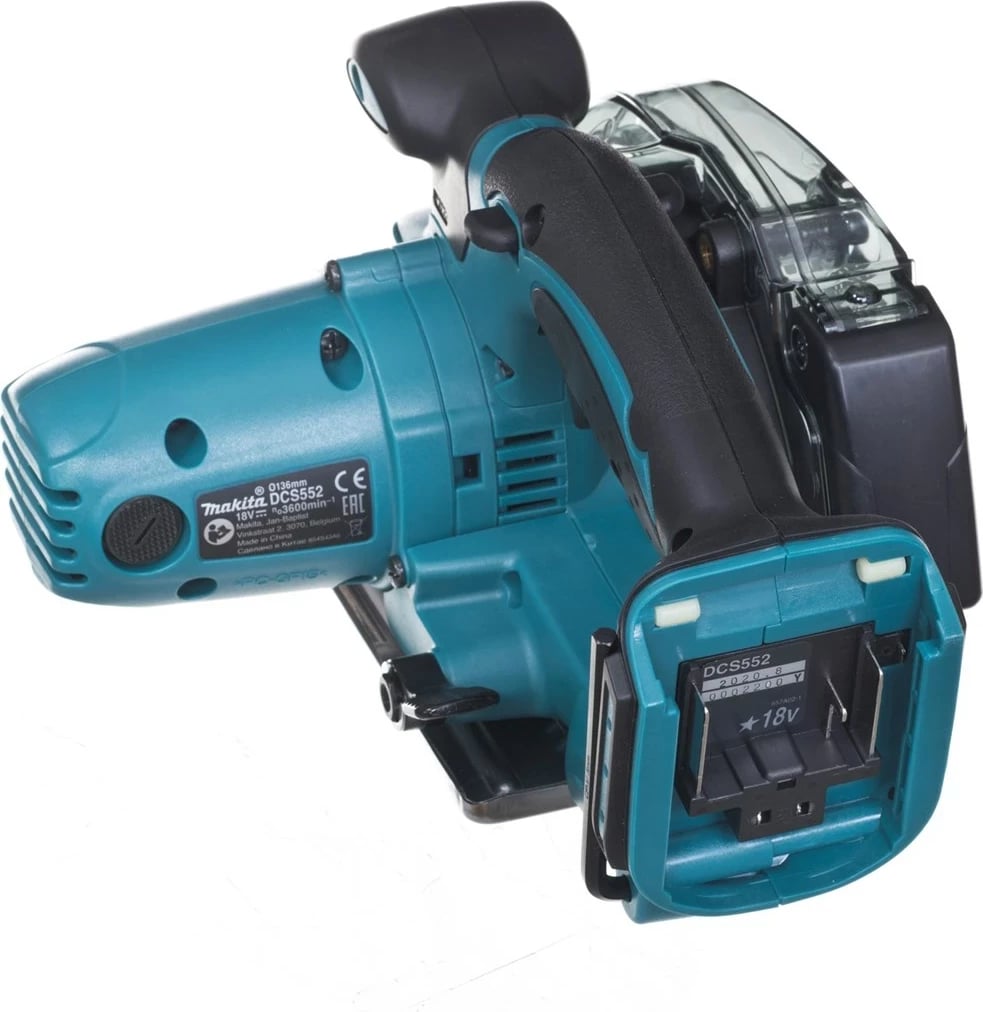 Sharrë rrethore portative Makita DCS552Z, 13.6 cm, 3600 RPM, Zi, Blu
