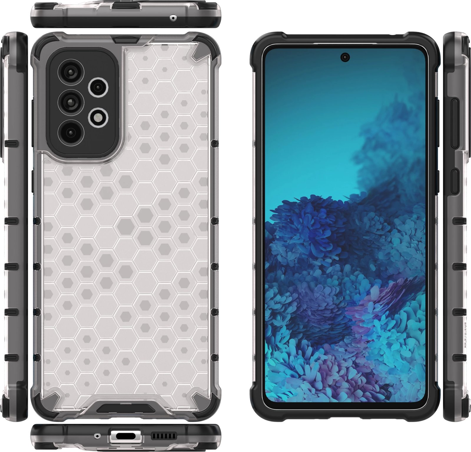 Mbështjellës Hurtel Honeycomb për Samsung Galaxy A73, transparent Mbështjellës Hurtel Honeycomb për Samsung Galaxy A73, transparent