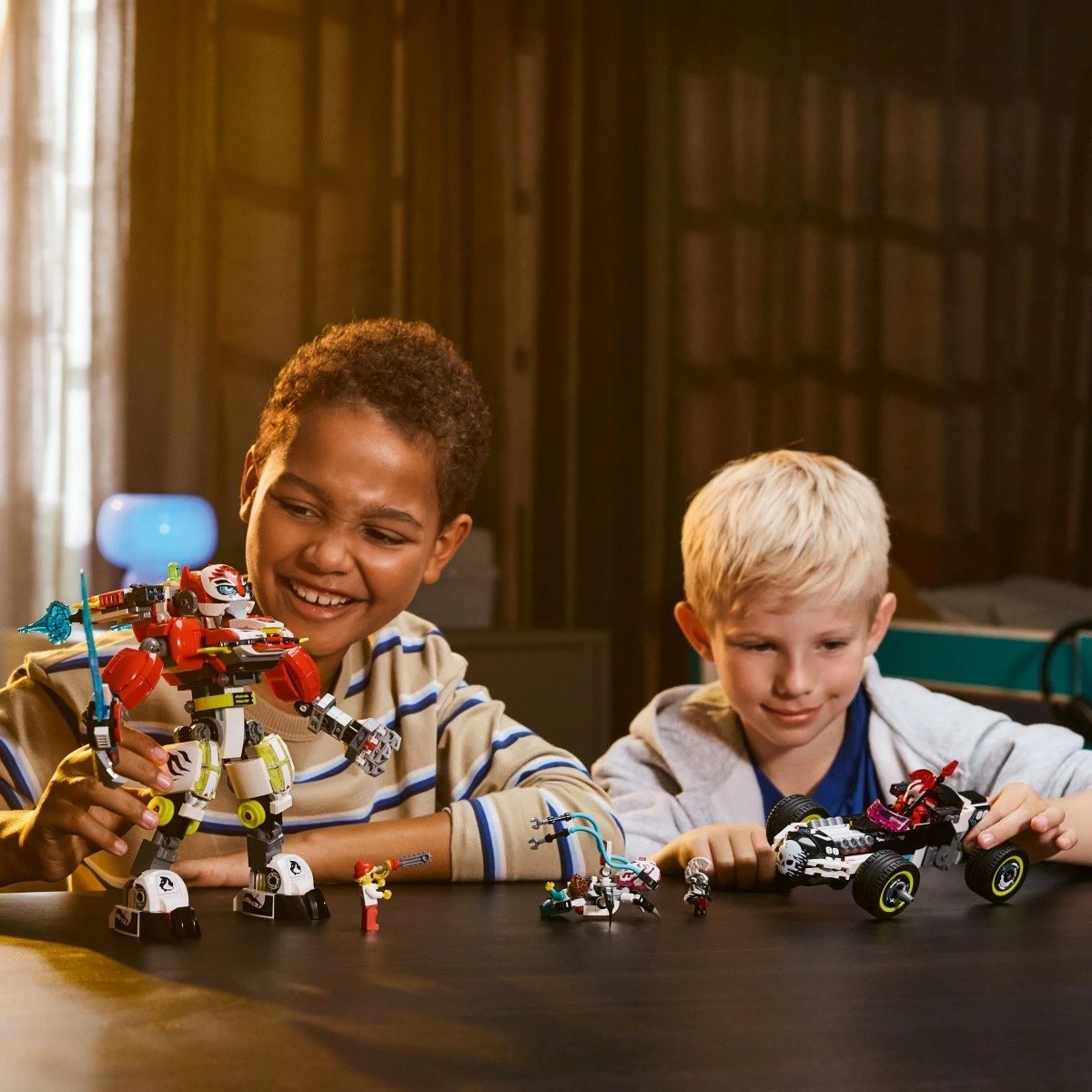 Set LEGO DREAMZzz Tiger Mech Cooper dhe Hot Rod Zero 71497, 1006 pjesë, plastikë, për fëmijë 9+ vjeç, ekstra i madh