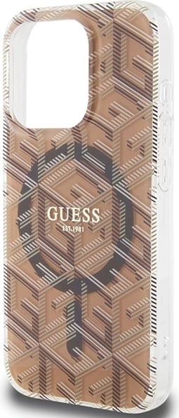 Mbështjellës Guess IML GCube MagSafe për iPhone 15 Pro Max, kafe Mbështjellës Guess IML GCube MagSafe për iPhone 15 Pro Max, kafe