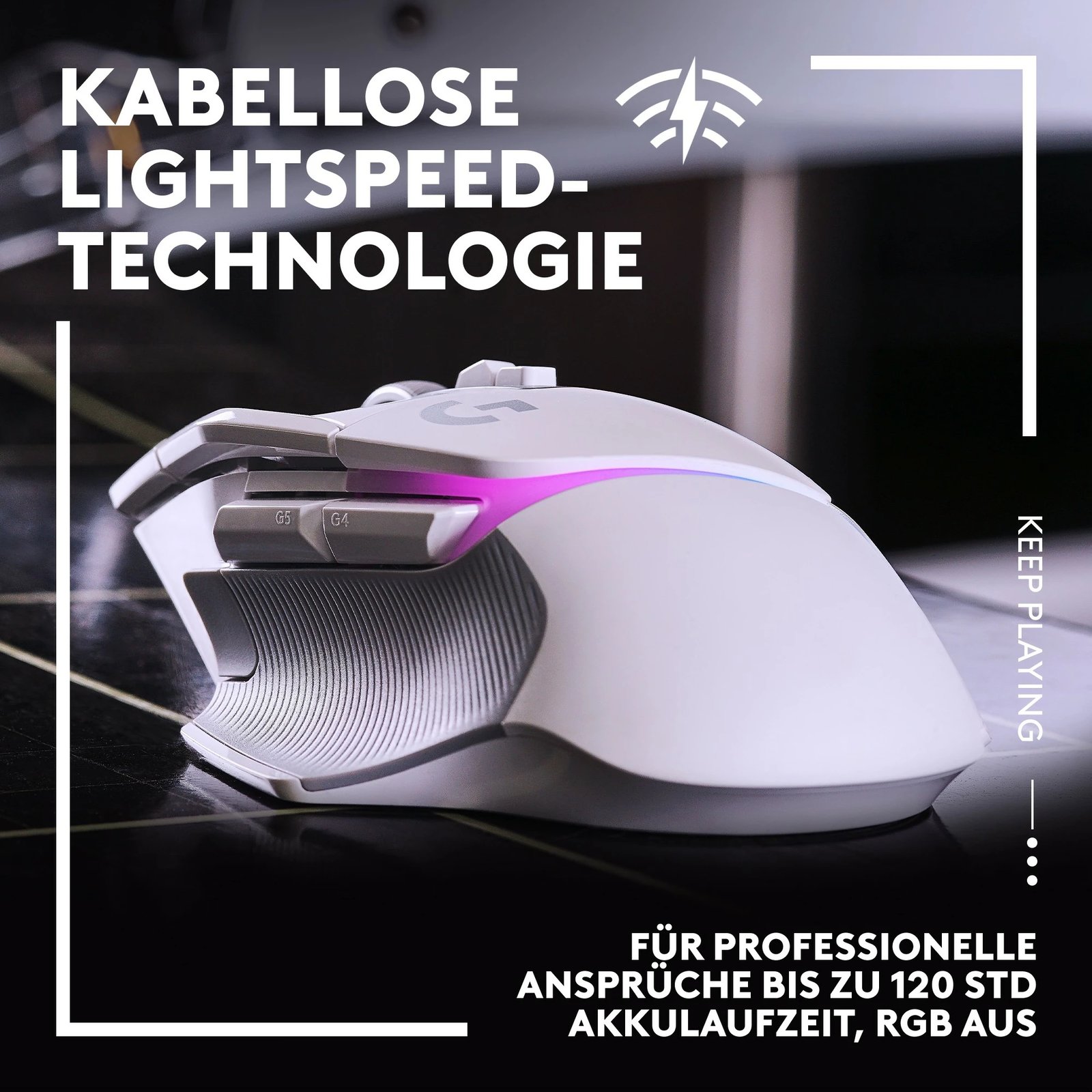 Maus gaming Logitech G502 X PLUS, wireless, RGB, 25600 DPI, i bardhë