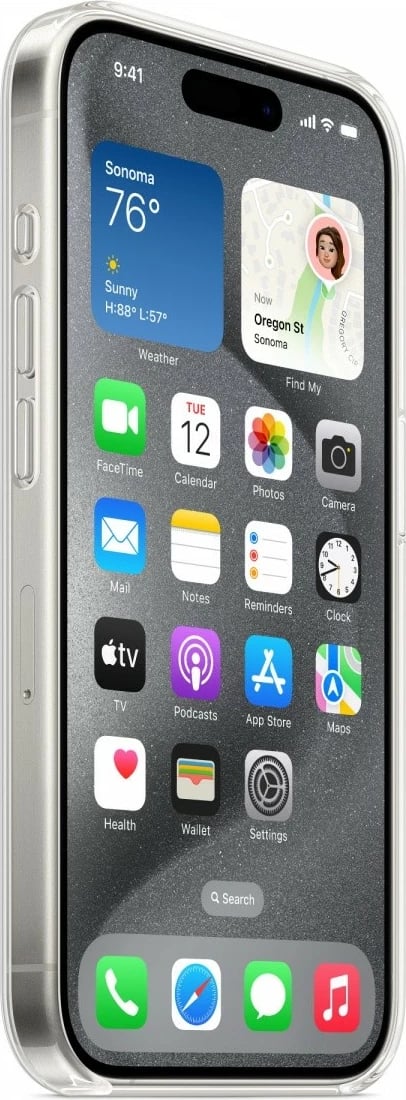Mbështjellës Apple MagSafe për iPhone 15 Pro, Transparent