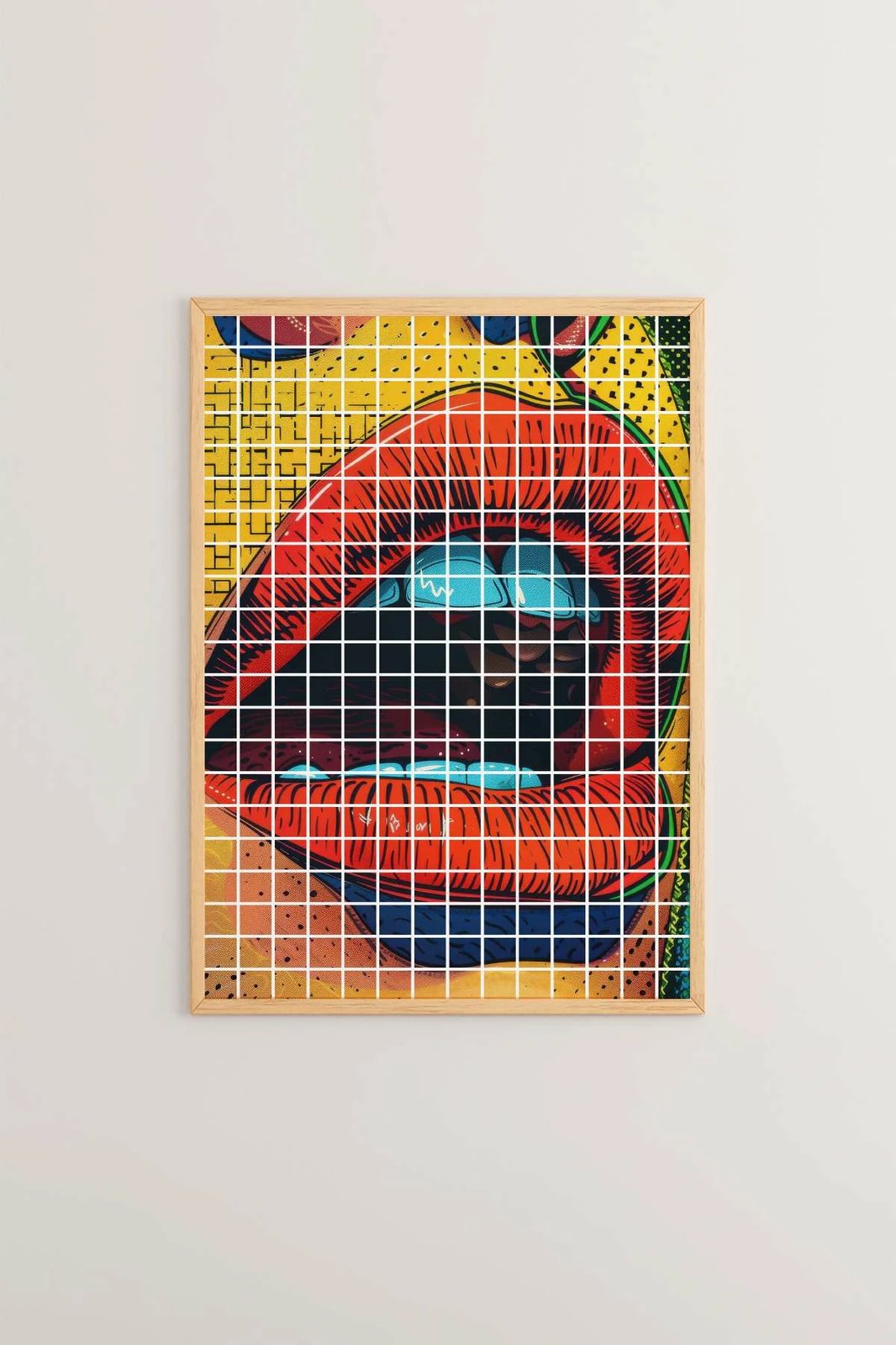 Pikturë dekorative me kornizë, Popkare28, shumëngjyrëshe