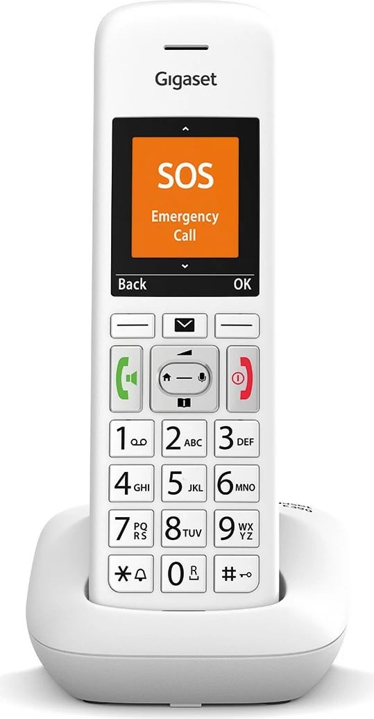 Telefon pa tela Gigaset E390, i bardhë