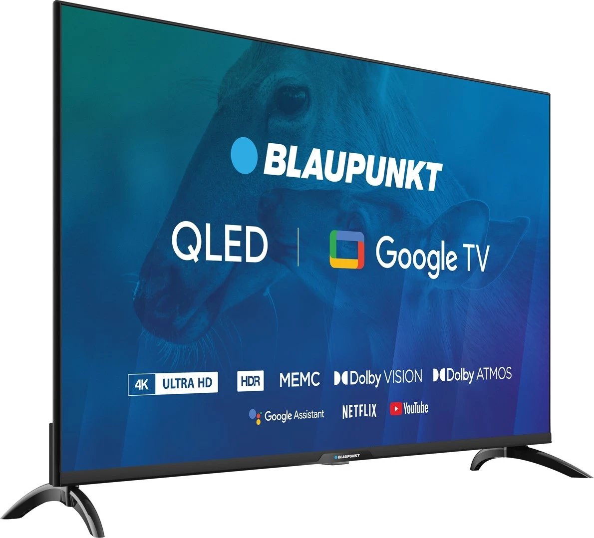 TV 43" Blaupunkt 43QBG7000S 4K Ultra HD QLED, me GoogleTV, e zezë