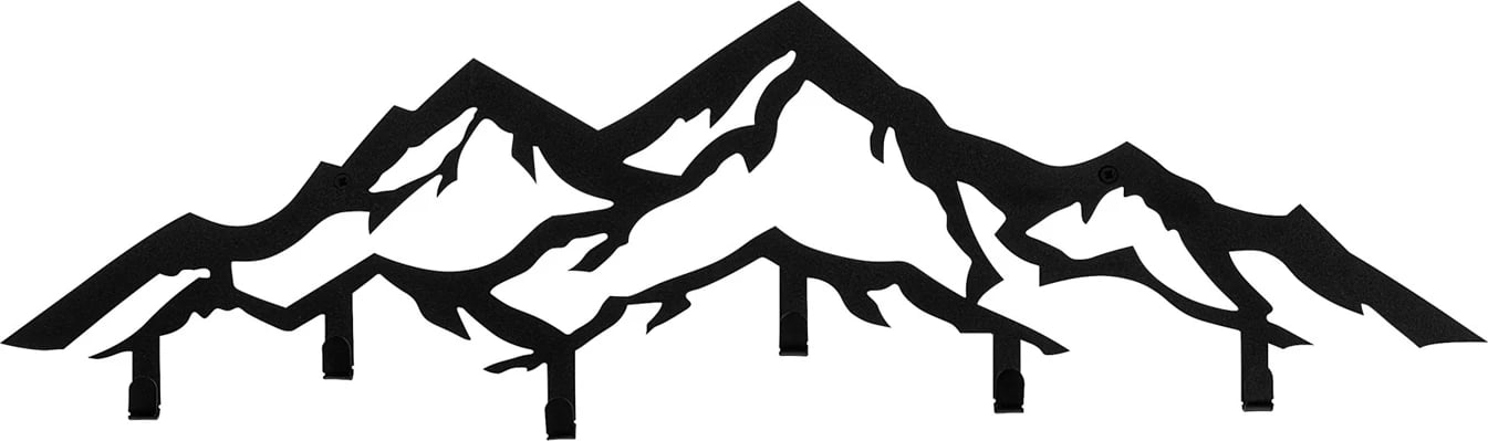 Varëse muri metalike Wallity, Dağ, ngjyrë e zezë, 80x4x25cm