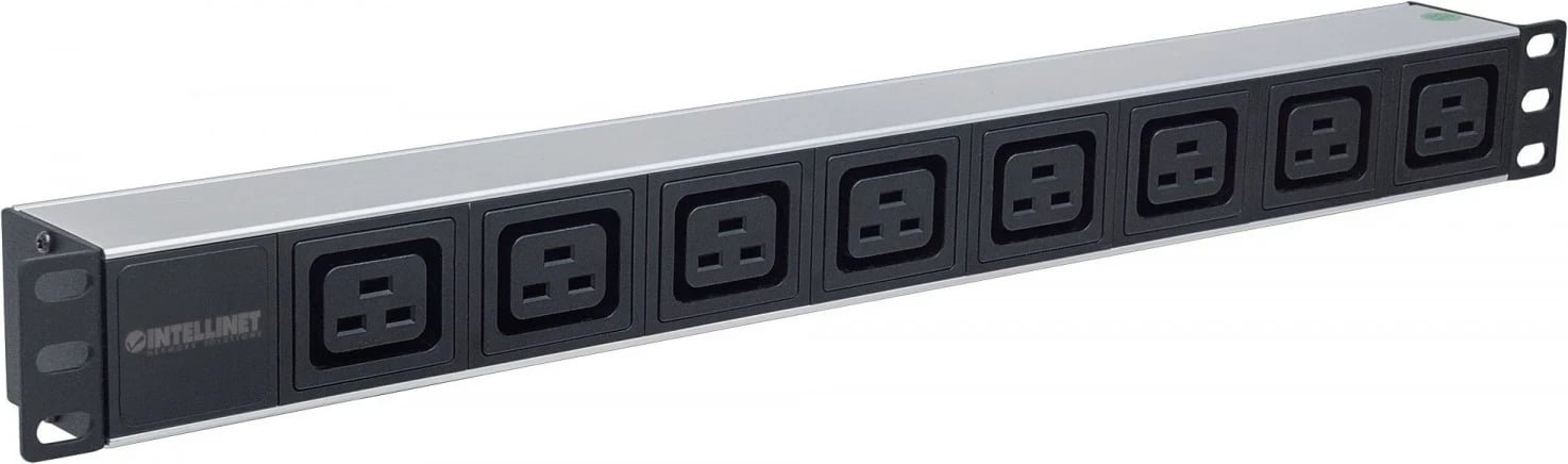 Shiriti i Shpërndarjes së Energjisë Intellinet 163613, 19" 1U, 8x priza C19, 110-250V/16A, kabllo 2m, ngjyrë zi-argjend