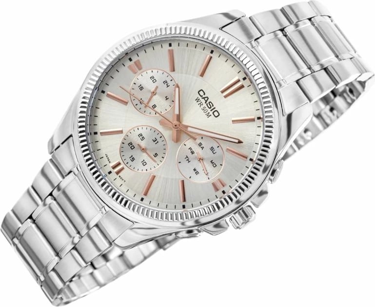 Orë dore për meshkuj CASIO, argjendtë