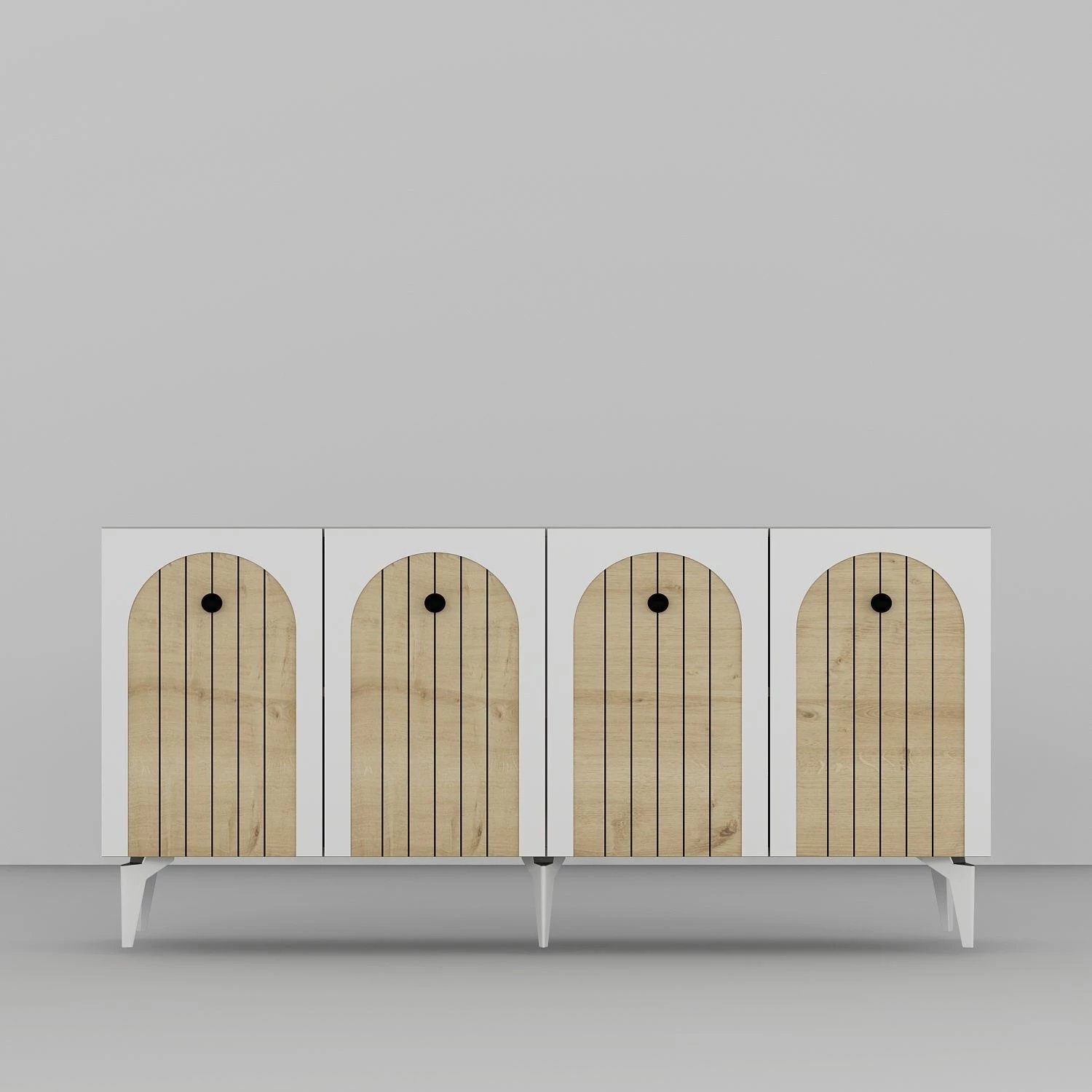 Konsol Skye Decor, e bardhë, lisi sapphire