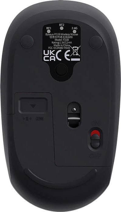 Maus wireless Baseus F01A, 2.4G, 1600DPI, Gri