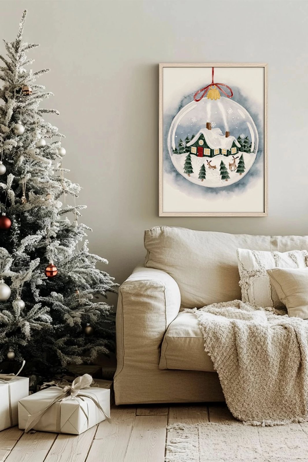 Pikturë dekorative me kornizë, shumëngjyrëshe, Wallity, Nwyearsngmdl65, 33x48cm