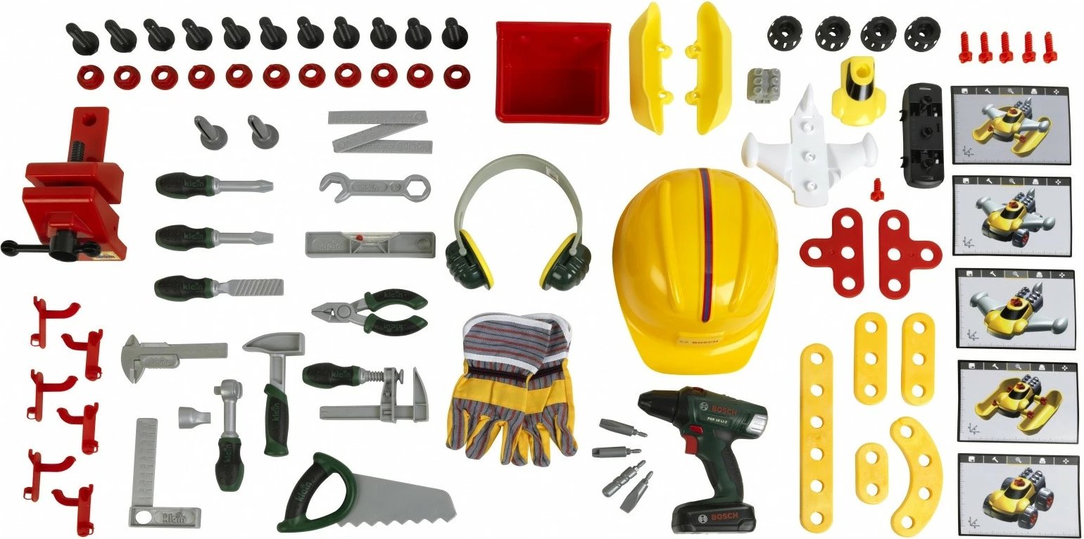 Tavolinë pune lodër për fëmijë Klein Bosch Workshop, 81 pjesë, shumëngjyrëshe