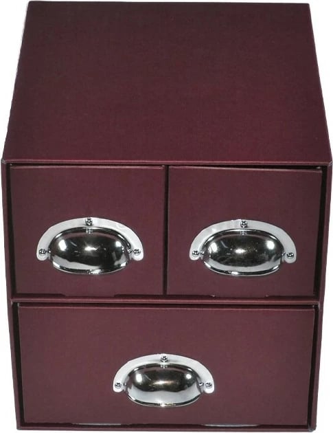 Komodinë Next 3 sirtarë, klasike, burgundy