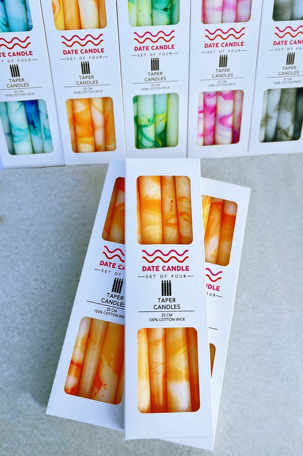 Qirinj dekorativ portokalli, set prej katër copësh, 2x25cm