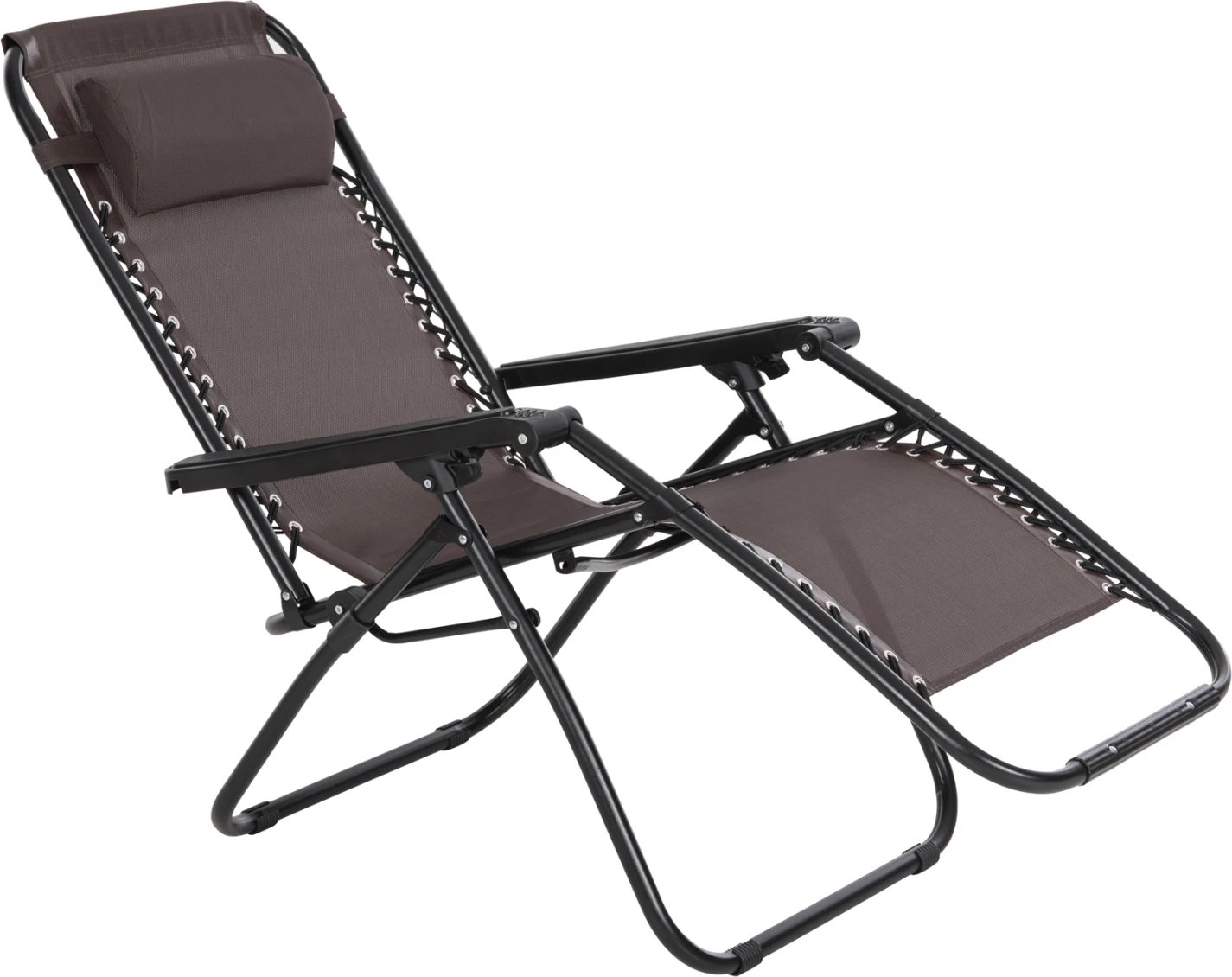 Karrige relaksuese COMPANION, tekstilene kafe, metal i zi, FH5095.13, 67x145x110cm, set prej 2 copë