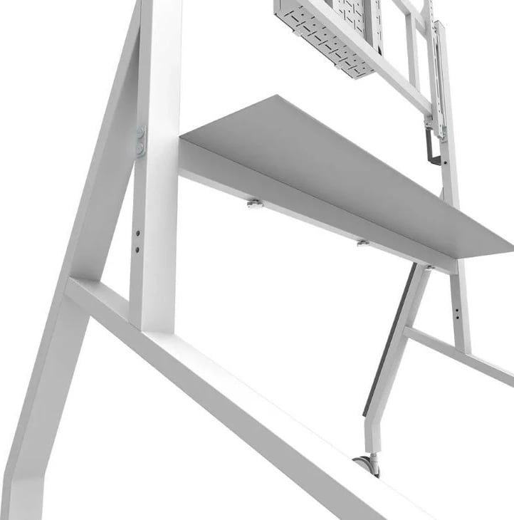 Stendë/karrocë mobile TV/monitor Neomounts MOVE Go XL FL50-575WH1, për 65-110", 125 kg, rregullim lartësie, rafte pajisjesh, e bardhë