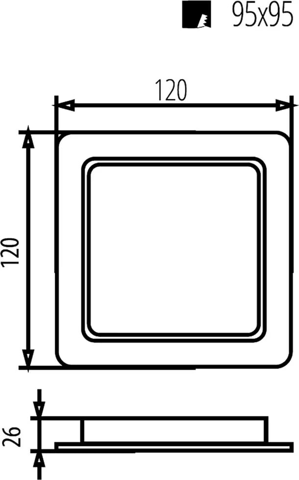 Panel LED Maclean MCE373S për tavan, 9W, 4000K, Bardhë