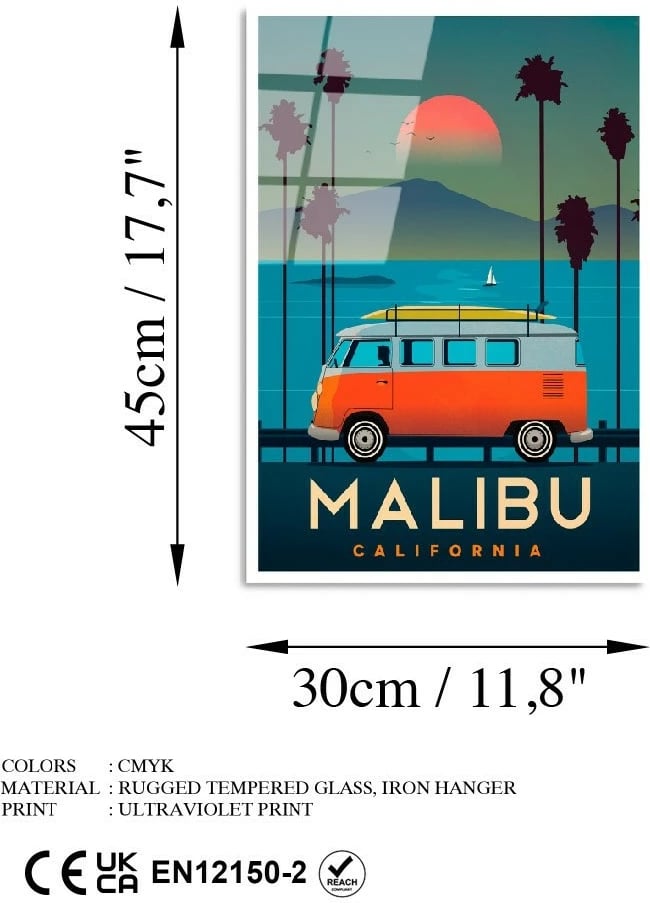 Pikturë dekorative prej xhami të temperuar, Wallity, UV-1008, 30x45cm