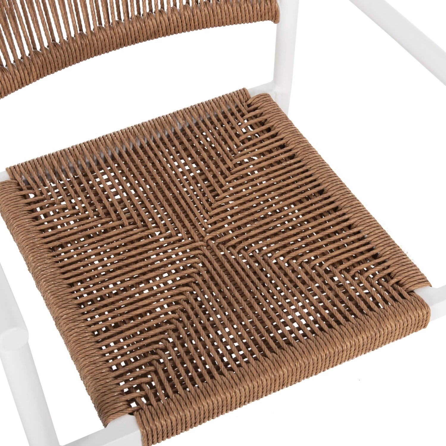Karrige alumini STER FH5786.11 e bardhë me ratan sintetik në bezhë 55,5x53x78Hcm