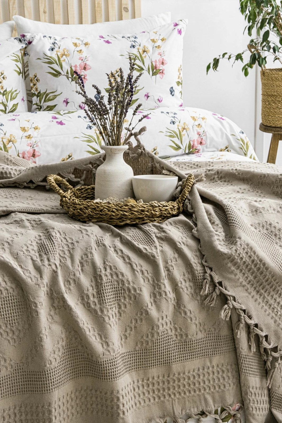 Set piké dopio, ngjyrë viola-bezhë, L'essentiel