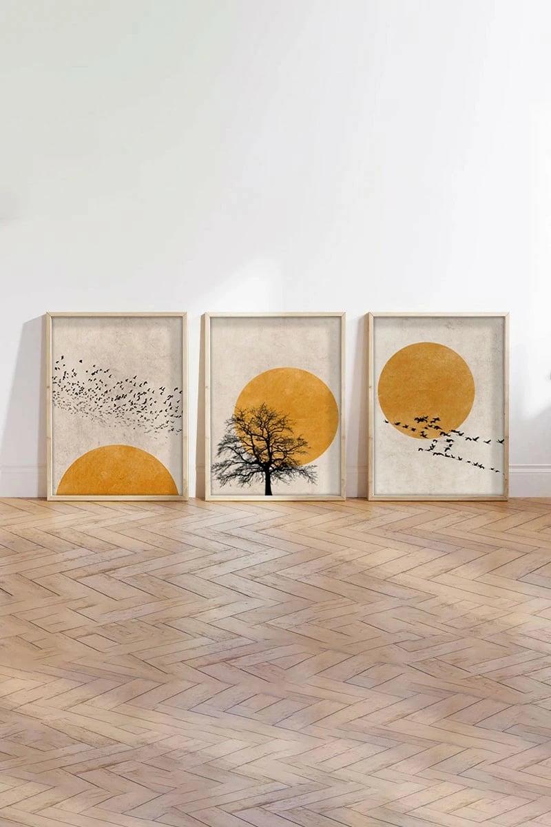 Pikturë dekorative me kornizë MDF (3 copë), Wallity, Huhu147, 20x30cm