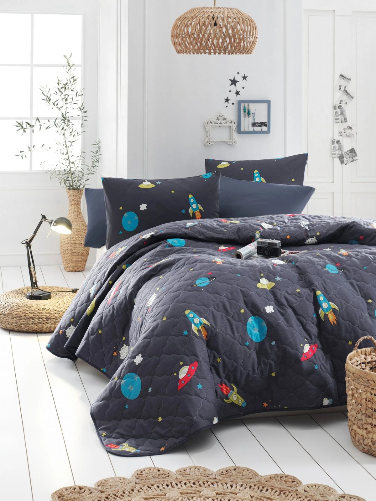 Jorgan i madh i qepur, ngjyrë kaltër e errët, L'Essentiel Linge de Maison, Uzay