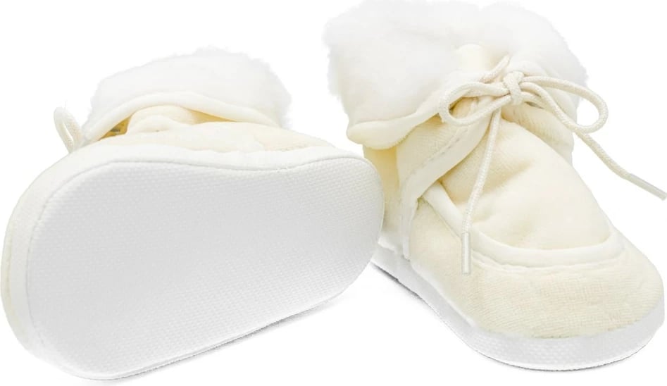 Papuqe dimri për bebe, NEW BABY, 0-3 muaj, shollë e hollë sintetike BPA-free, veshje fleece, bezhë