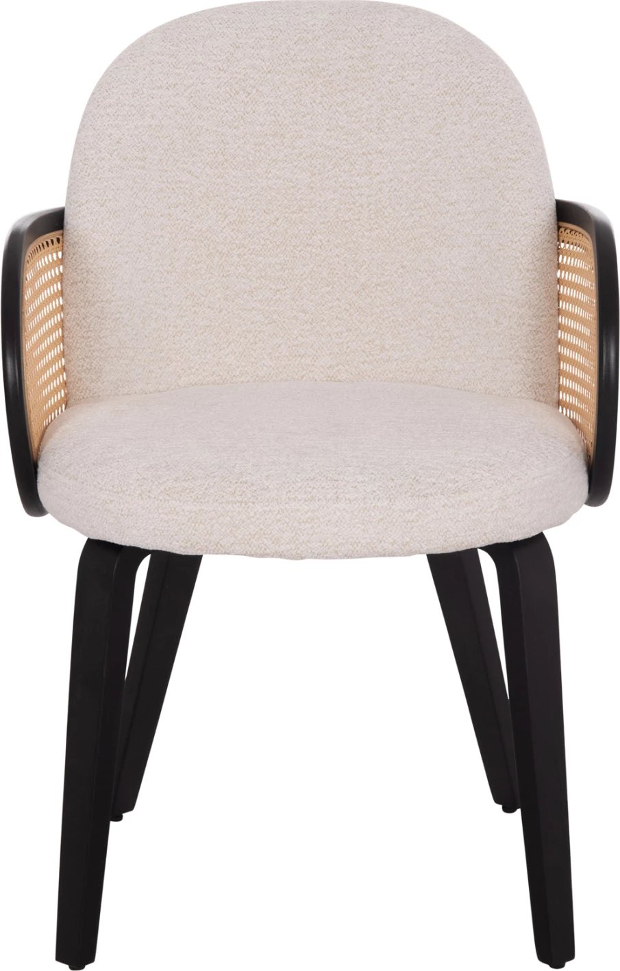 Karrige ngrënieje BECKER, dru i zi, pëlhurë ecru, FH18246.02, 54x62x79cm