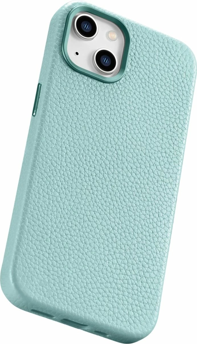 Mbështjellës iCarer Litchi Premium për iPhone 14, lëkurë natyrale, MagSafe, Jeshil