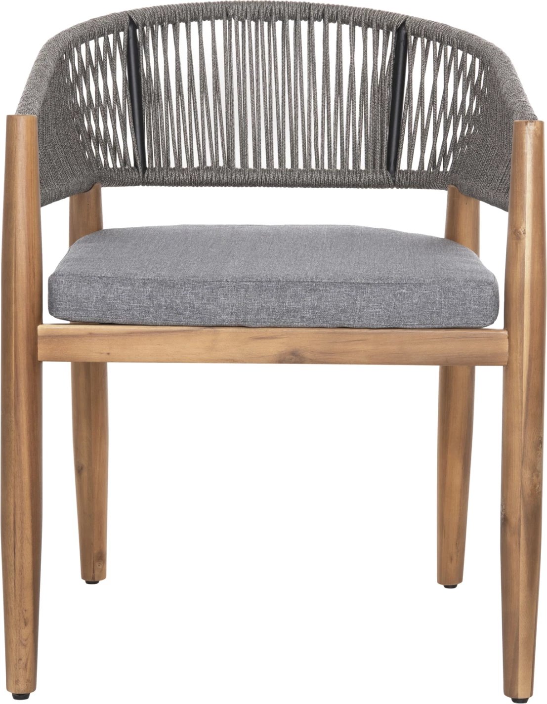 Karrige për tavolinë terase NAVAN FH6135.01 dru akacie natyrale-litar najloni gri 59x58x76Hcm., set prej 4 copë