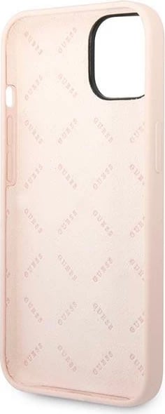 Mbështjellës Guess Silicone Triangle për iPhone 14 6.1", Rozë