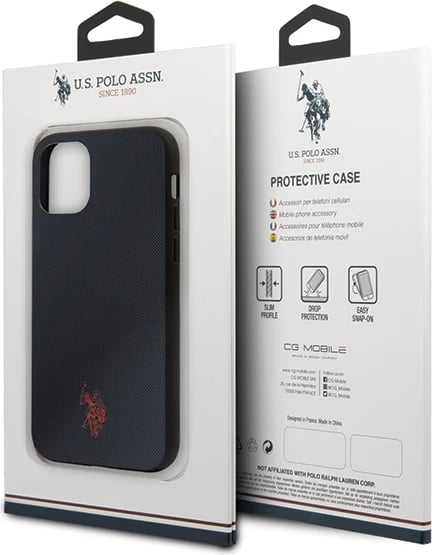 Mbështjellës U.S. Polo Assn. USHCN65PUNV për iPhone 11 Pro Max, Polo Type Collection, Granat